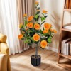 Maggift Artificial Plant Artificial Camellia Tree 2 Pack Camellia Plant in Pot Greenery Potted Plant for Indoor Office Home, Green, 33.49"*6.7"*7.09" - 4 of 4