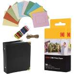 KODAK 2"x3" Premium Zink Photo Paper (50 Sheets) + Colorful Square Hanging Photo Frames + Photo Album (Compatible Printomatic)