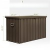 DSVIMOY 160GAL Outdoor Storage Deck Box with 4 Wheels, Large Patio Storage Bin for Outside Cushions, Brown, 49.41"*29.57"*29.72" - 2 of 4