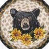 Earth Rugs Bear Floral Printed Round Jute Trivet – 10" Rustic Wildlife Design with Nature-Inspired Art, Heat-Resistant Eco Accent - 3 of 3