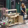 Aghana Digitals Fir Wood Outdoor Garden Workstation with Metal Screen, Storage Drawer, Shelves & - 3 of 4