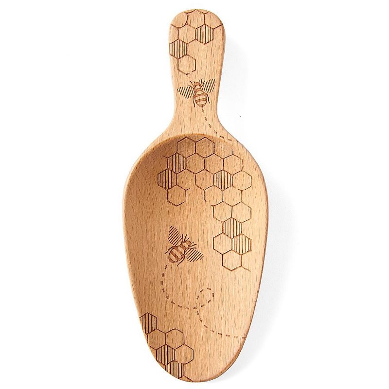 Talisman Designs Laser Etched Beechwood Large Scoop, Honey Bee Collection, 1 of 4