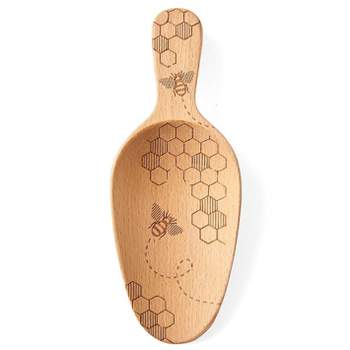 Talisman Designs Laser Etched Beechwood Large Scoop, Honey Bee Collection