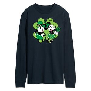 Men's - Disney - Mickey Minnie Shamrock Long Sleeve Graphic T-Shirt - 1 of 4