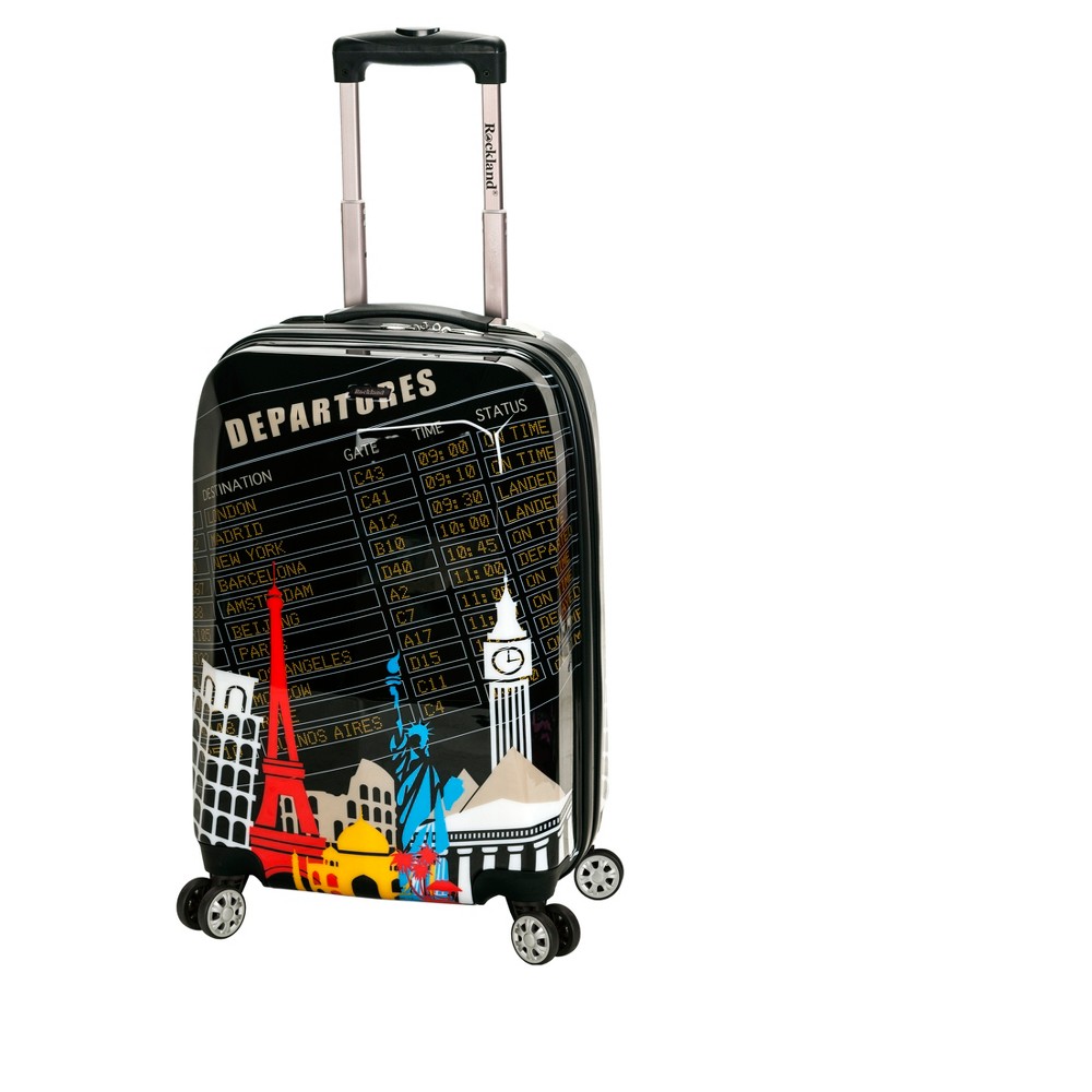 Photos - Luggage Rockland Vegas Polycarbonate Hardside Carry On Spinner Suitcase Departure - Black 