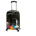 Rockland Vegas Polycarbonate Hardside Carry On Spinner Suitcase Departure - Black