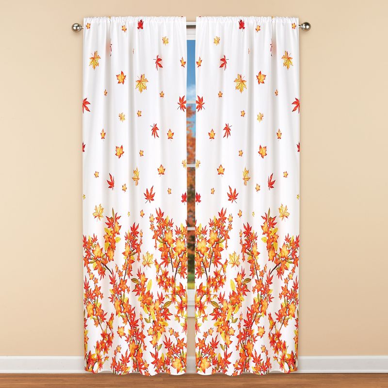 Collections Etc Falling Leaves Curtains, 2 of 4
