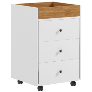 NicBex 3 Drawer Mobile File Cabinet with 1 Removable Tray,Office Cabinet with Round Knob Design and Casters,Filing Cabinets for Home Office - 1 of 4