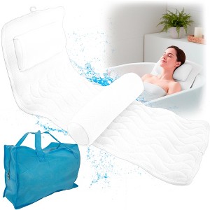 5 Star Super Deals Ergonomic Bathtub Pillow Cushion Full Body Bath Pillow & Mat w/ Air Mesh Cushion for Neck, Shoulder, Back Support Machine Washable - 1 of 4