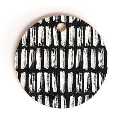 Emanuela Carratoni Black and White Texture Cutting Board - Round
