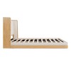 Queen/King Size Upholstered Platform Bed Frame with Headboard, Beige&Natural - ModernLuxe - 4 of 4