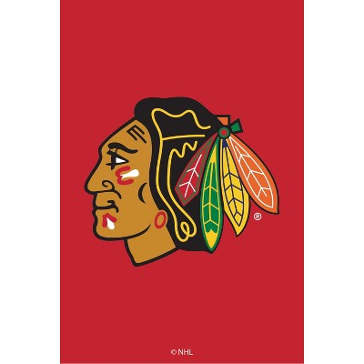 Evergreen NHL Chicago Blackhawks Applique House Flag 28 x 44 Inches Outdoor Decor for Homes and Gardens