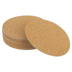 Unique Bargains Cork Durable Heat Resistant Round Coasters for Tableware - 1 of 4