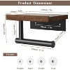 XINGHANZHENXUAN Wall Mounted Toilet Paper Holder with Wood Shelf | Matte Black & Walnut Bathroom Organizer - 4 of 4