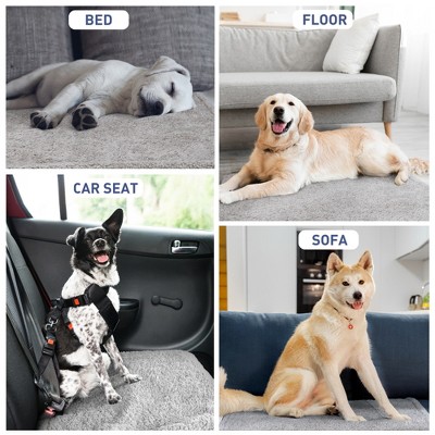 Large Gray Waterproof Reversible Pet Blanket with Sherpa
