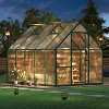 GustoWave 8 x 10 ft Greenhouse, Polycarbonate Walk-in Greenhouse with , Adjustable Roof Vent and Lockable Door, Green - 3 of 4