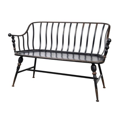 target black metal bench