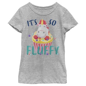 Girl's Despicable Me It's So Fluffy Unicorn Cupcake T-Shirt - 1 of 4