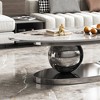 49.2" Faux Marble Oval Coffee Table with Stainless Steel Base and Central Ball Support for Living Room - 3 of 4