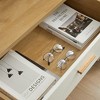Modern 6 Drawer Dresser with Wooden Leg and Handle, Brown+White - ModernLuxe - 3 of 4