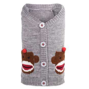 The Worthy Dog Sock Monkey Pullover Cardigan Sweater