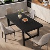 Rustic Wood 63" Large Long Dining Table for 6, Industrial Rectangle Kitchen Table with Sturdy Black Metal Legs for Living Room and Dining Room - 3 of 4