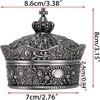 Vintage Jewelry Box, Antique Crown Design Trinket Treasure Chest Storage Organizere - 3 of 4
