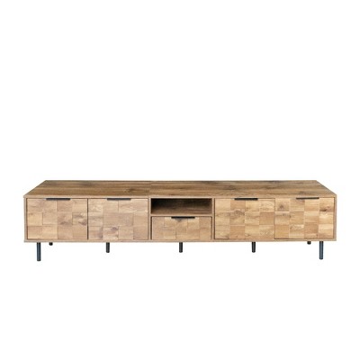 78 in. Modern TV Console Table/Stand with Storage Compartment, Media Console with Storage, Walnut color