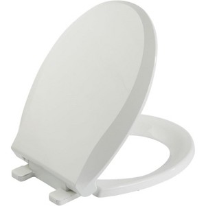 19" Elongated Toilet Seat Soft Close,Contoured Seat Toilet Lid Cover,Quiet-Close Lid toddler potty seat,Easy-Clean Surface - 1 of 4