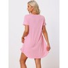cheibear Women's Deep V Neck Short Sleeve Soft Stretchy Pajama Dress - 3 of 4
