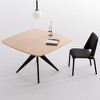 YOUNIKE Square Dining Table with Metal Legs, 45.27” Kitchen Table for 2-4, Small Dining Room Table for Breakfast Nook, Kitchen Island - 2 of 4