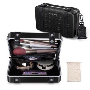 Byootique Portable Hard Shell Aluminum Handbag with Adjustable Strap Crossbody Cosmetic Case Clutch for Women - 1 of 4