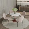 LeisureMod Bristol Round Dining Table – MDF Top with Cherry Steel Pedestal Base, Modern Accent Table for Kitchen, Dining Room & Small Spaces - 2 of 4