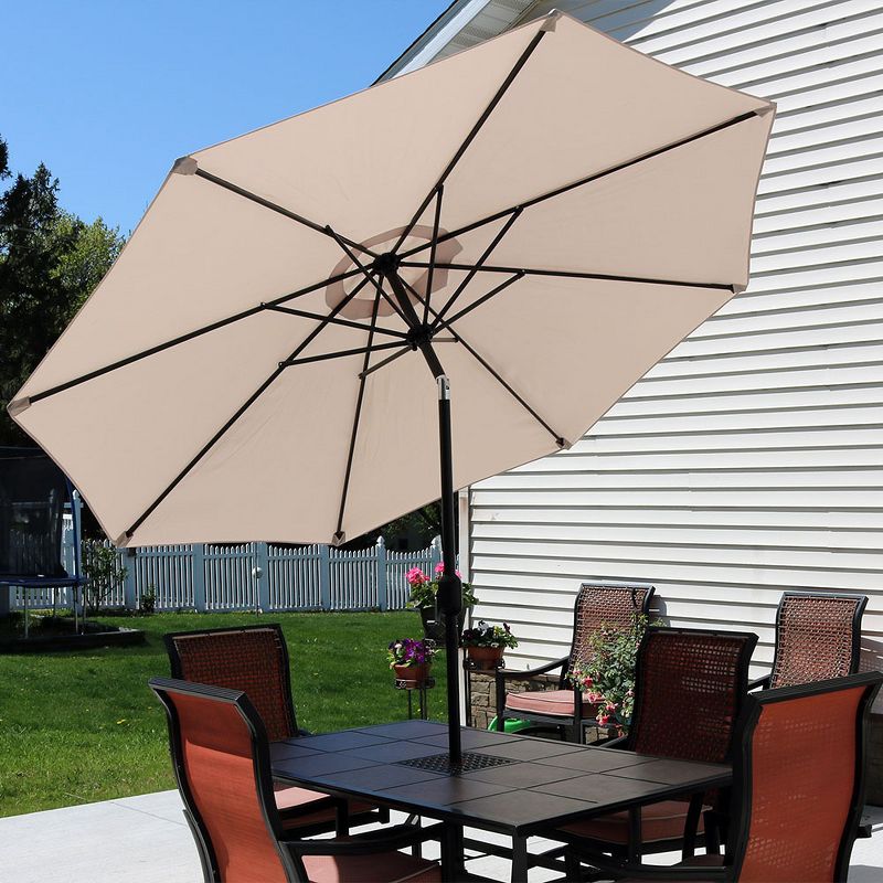 Sunnydaze Outdoor Aluminum Patio Table Umbrella with Polyester Canopy and Push Button Tilt and Crank - 9', 6 of 26