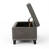 Storage Ottoman, Upholstered Storage Bench With Nail Head Trim, Tapered Legs, Storage Space, Upholstered Storage Bench - 4 of 4