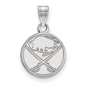 Black Bow Jewelry 10k White Gold Buffalo Sabres NHL Small Pendant - 1 of 3