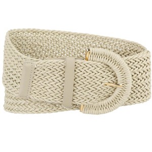 Allegra K Women's Wide Woven Waist Belts Braided Belts for Dress Chunky Buckle 23.62-35.43" - 1 of 4