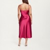 Anna-Kaci Lounge Women's Satin Slip Midi Dress with Draped Neckline Adjustable Straps and Soft Body-Skimming Flowing Silhouette - 3 of 4