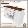 JUJABU 54" White Farmhouse Kitchen Island with Wood Top, Storage Cabinet, Adjustable Shelf & Drawer - 3 of 4
