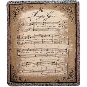 How Sweet the Sound Inspirational Cotton Throw – Spiritual Verse Design by Manual Woodworkers and Weavers - 1 of 3