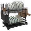Fortune Candy 3-Pack 2-Tier Dish Drying Rack Set - Multifunctional Organizer– Space-Saving For Sink – Ideal Holiday Gift, Kitchen Gift, Black - 2 of 4