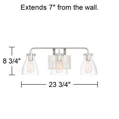 Elegant Brushed Nickel 29" Wall Light with Clear Glass Shades