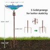 31.1" Tall Glass Bird Bath Flower Bird Feeder with Metal Stake Bird Feeder & Water Dish for Outdoor Garden Patio Decor - 3 of 4