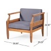 Acacia Wood Patio Club Chair, Modern Outdoor Lounge Chair with Open Slat Seating and Cushions,Weather Resistant Backyard Chair-Koiai - 4 of 4