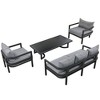 YOOCOZZ Outdoor Weatherproof Curved Steel Multi-Seat Sofa Set with Coffee Table - 3 of 4