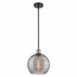 Athens Deco Swirl - 1 Light Stem Hung Mini Pendant In Industrial Style-13 Inches Tall and 10 Inches Wide - 1 of 1