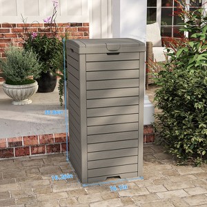 Gulches 31 Oz (118L) Outdoor Waste Bin, Large Capacity Trash Can for Patio, Garden, Yard, Deck – Weather-Resistant, Durable Material - 1 of 4