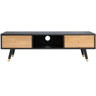 Beatrix 1 Drawer Media Stand - Black/Oak - Safavieh