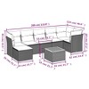 vidaXL 8 Piece Patio Sofa Set with Cushions Black Poly Rattan - Black and Cream 3x Corner + Table + 3x Middle - 3 of 4