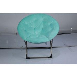 Comfy Oversized Saucer Chair for Adults ¨C Soft Faux Fur Plush Folding Moon Chair, Thick Padded Stable Metal Frame Reading Lounge Chair - 1 of 4